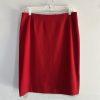 Tahari ASL Polyester Stretch Skirt Suit Size 10 Red Lined Stand Up Collar 2PC