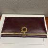 Salvatore Ferragamo Gancini Continental Long Wallet Maroon Saffiano Leather