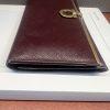 Salvatore Ferragamo Gancini Continental Long Wallet Maroon Saffiano Leather