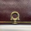 Salvatore Ferragamo Gancini Continental Long Wallet Maroon Saffiano Leather