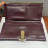 Salvatore Ferragamo Gancini Continental Long Wallet Maroon Saffiano Leather