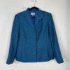 Le Suit Women Polyester Blue Skirt Suit Size 18 Stand UP Collar Cocktail 2PC