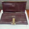 Salvatore Ferragamo Gancini Continental Long Wallet Maroon Saffiano Leather