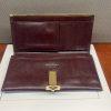 Salvatore Ferragamo Gancini Continental Long Wallet Maroon Saffiano Leather