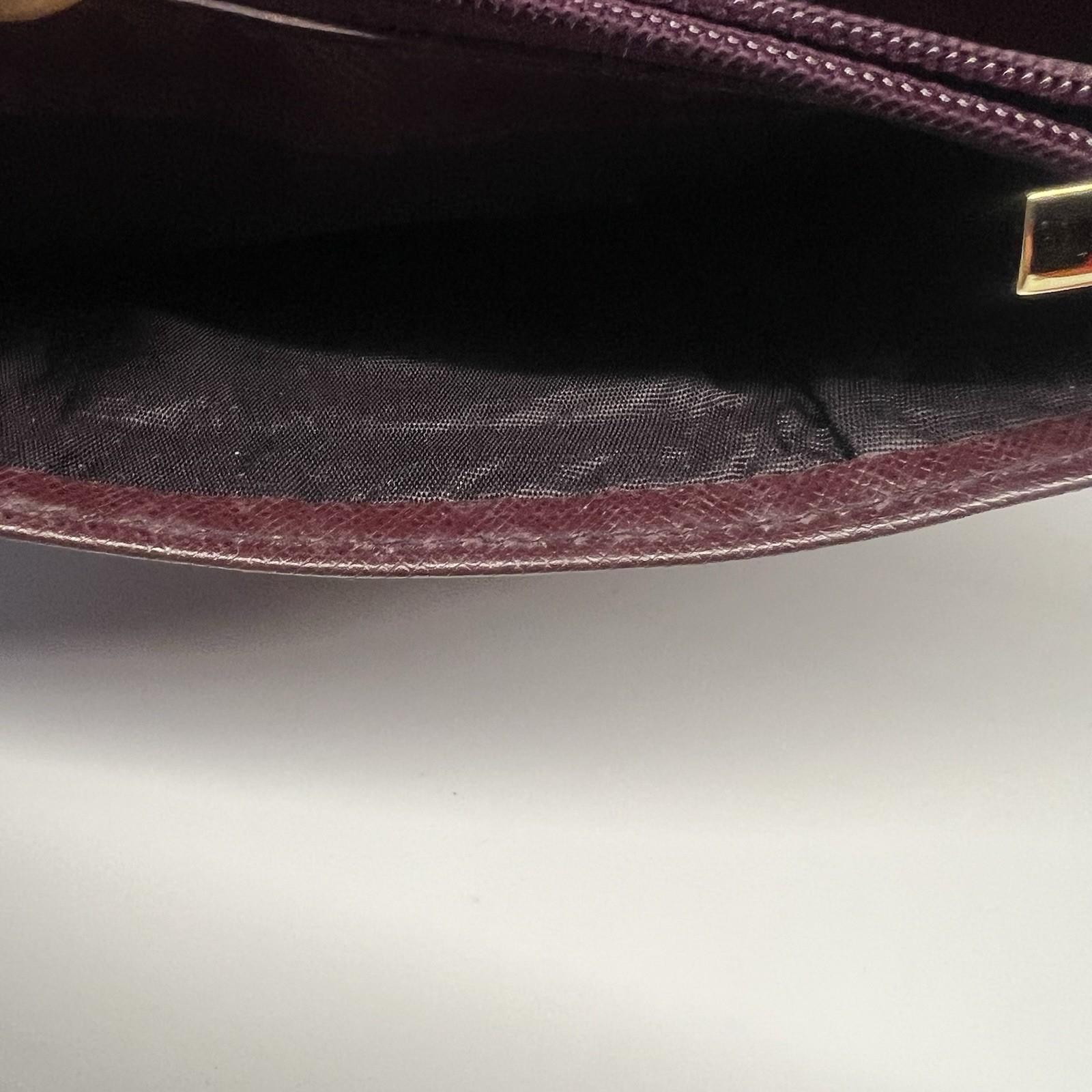 Salvatore Ferragamo Gancini Continental Long Wallet Maroon Saffiano Leather