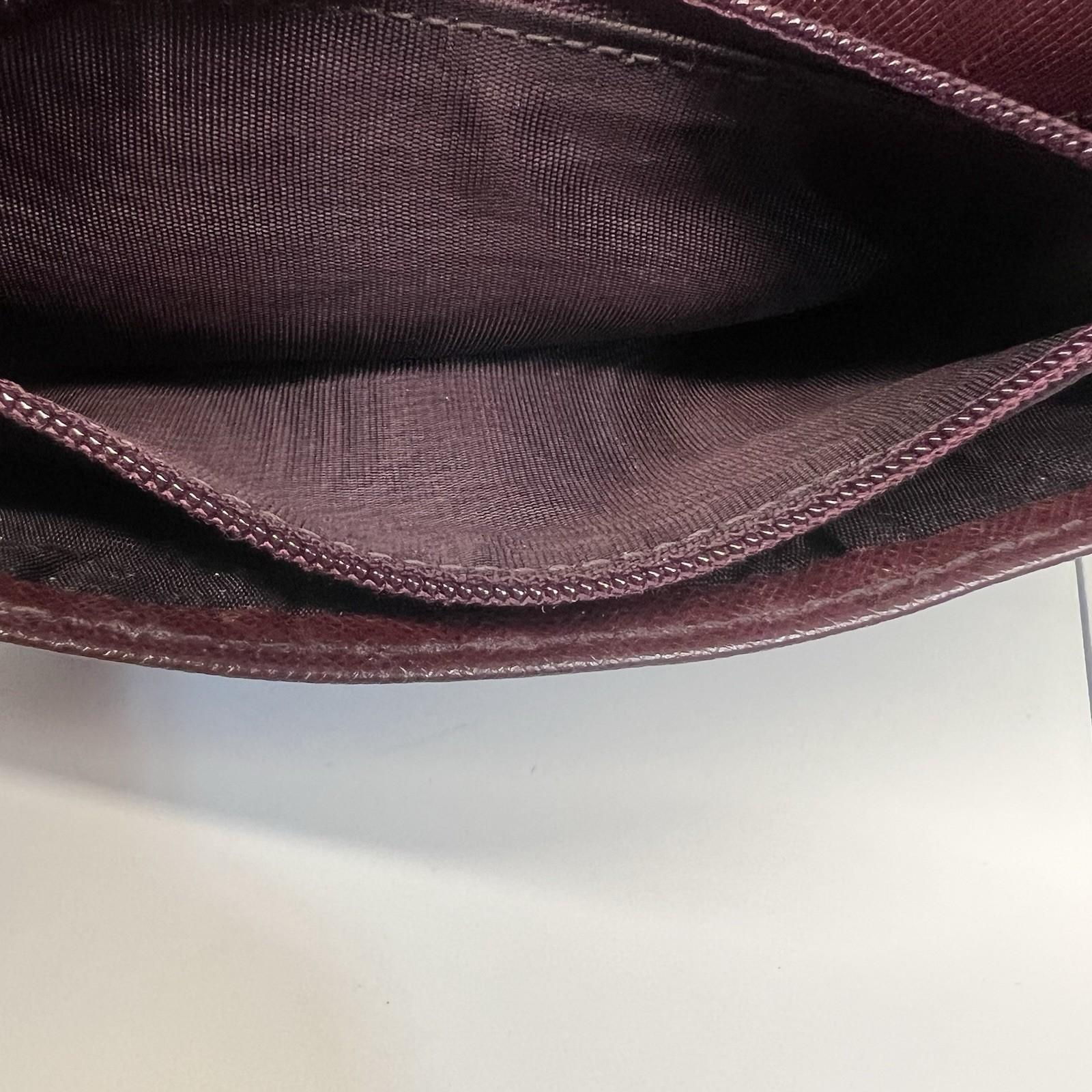 Salvatore Ferragamo Gancini Continental Long Wallet Maroon Saffiano Leather