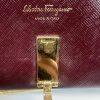 Salvatore Ferragamo Gancini Continental Long Wallet Maroon Saffiano Leather