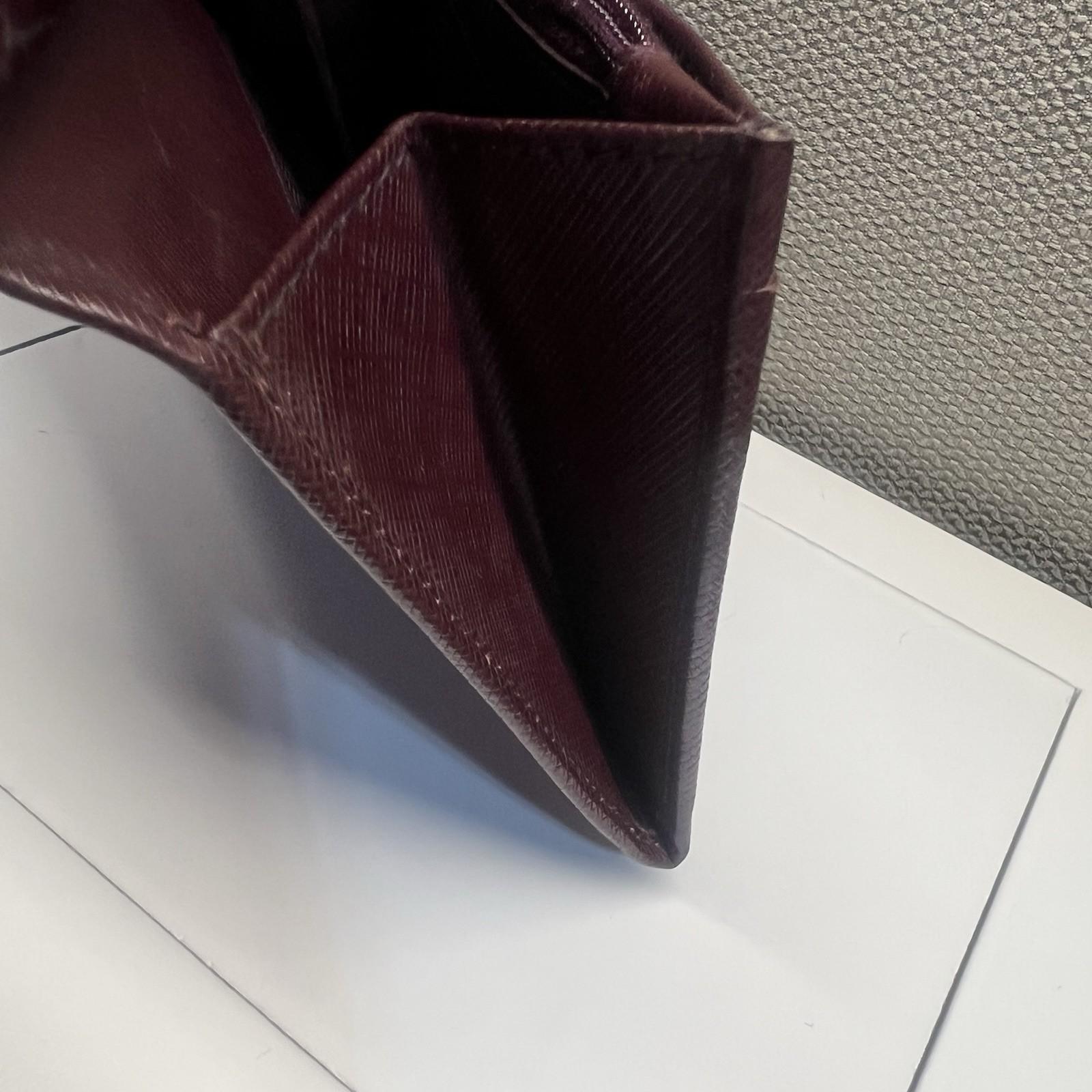 Salvatore Ferragamo Gancini Continental Long Wallet Maroon Saffiano Leather