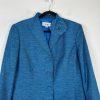 Le Suit Women Polyester Blue Skirt Suit Size 18 Stand UP Collar Cocktail 2PC