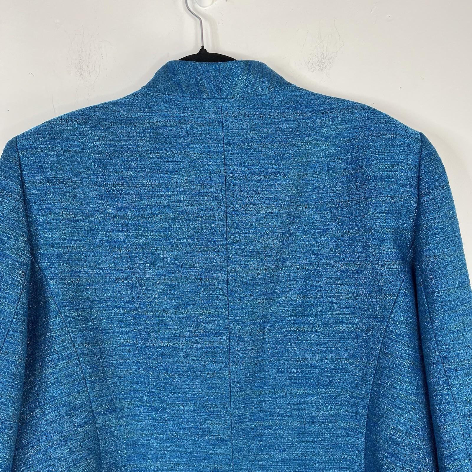 Le Suit Women Polyester Blue Skirt Suit Size 18 Stand UP Collar Cocktail 2PC