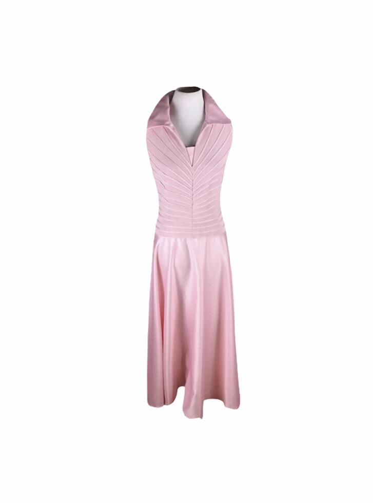 Tadashi Shoji Vintage  Formal Dress Size L Maxi Nylon Lycra Pink Sleeveless