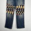 We the Free Rocky Mountain Straight Leg Blue Jeans Women 27 Southwest Patchwork