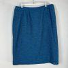 Le Suit Women Polyester Blue Skirt Suit Size 18 Stand UP Collar Cocktail 2PC