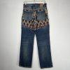 We the Free Rocky Mountain Straight Leg Blue Jeans Women 27 Southwest Patchwork
