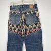 We the Free Rocky Mountain Straight Leg Blue Jeans Women 27 Southwest Patchwork