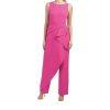 Marina Crepe Jumpsuit Red Size 14 Cascading Ruffle Drape Sleeveless Timeless
