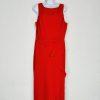 Marina Crepe Jumpsuit Red Size 14 Cascading Ruffle Drape Sleeveless Timeless