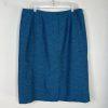 Le Suit Women Polyester Blue Skirt Suit Size 18 Stand UP Collar Cocktail 2PC