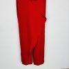 Marina Crepe Jumpsuit Red Size 14 Cascading Ruffle Drape Sleeveless Timeless