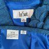Le Suit Women Polyester Blue Skirt Suit Size 18 Stand UP Collar Cocktail 2PC