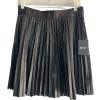 DKNY Women Faux Leather Mini Pleated Skirt Size M Black Pull On Elastic Waist