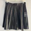 DKNY Women Faux Leather Mini Pleated Skirt Size M Black Pull On Elastic Waist