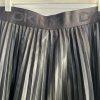 DKNY Women Faux Leather Mini Pleated Skirt Size M Black Pull On Elastic Waist