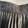 DKNY Women Faux Leather Mini Pleated Skirt Size M Black Pull On Elastic Waist