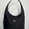 10-7592.jpg Longchamp Nylon Black Horse Pattern Rare Shoulder Tote Handbag