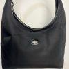10-7593.jpg Longchamp Nylon Black Horse Pattern Rare Shoulder Tote Handbag