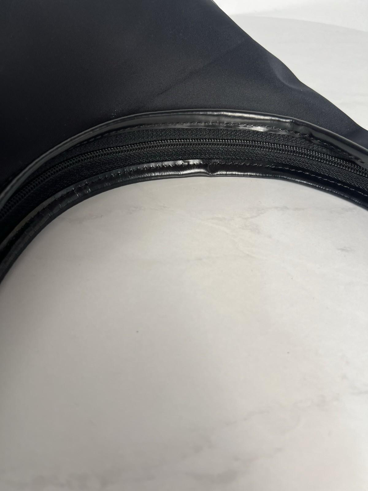 10-7595.jpg Longchamp Nylon Black Horse Pattern Rare Shoulder Tote Handbag