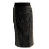 Byron Lars Beauty  Velvet Below The Knee Skirt Lace Size M Dark Green Bodycon