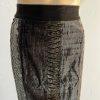 Byron Lars Beauty  Velvet Below The Knee Skirt Lace Size M Dark Green Bodycon