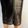 Byron Lars Beauty  Velvet Below The Knee Skirt Lace Size M Dark Green Bodycon
