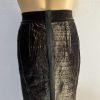 Byron Lars Beauty  Velvet Below The Knee Skirt Lace Size M Dark Green Bodycon