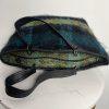 Longchamp Bi Gao plaid pattern Mohair  Leather Green Shopper Bag Tote