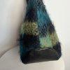Longchamp Bi Gao plaid pattern Mohair  Leather Green Shopper Bag Tote