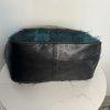 Longchamp Bi Gao plaid pattern Mohair  Leather Green Shopper Bag Tote