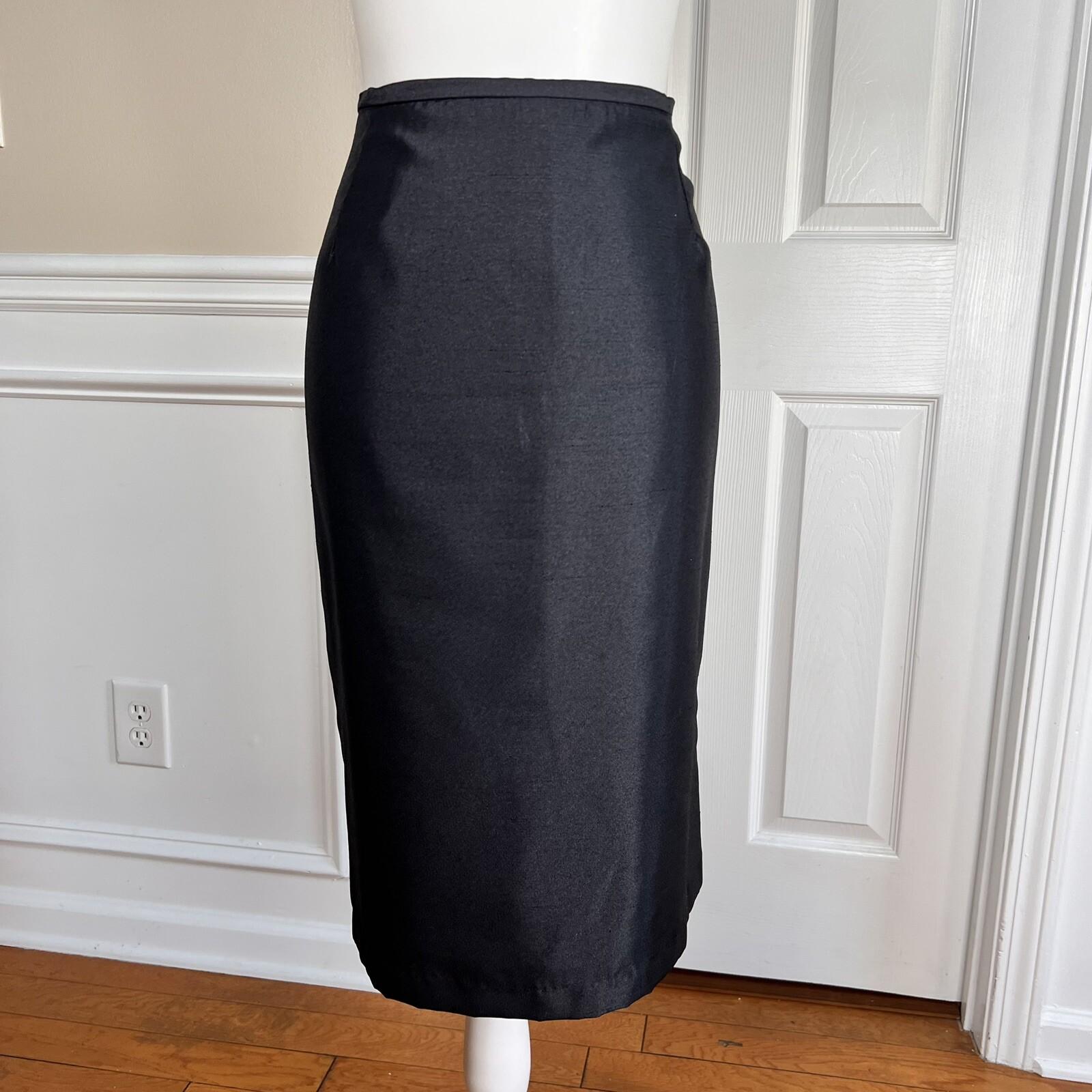 DANILLO Skirt Suit Size 14 Polyester Black Lined Single Breasted Tiered 2PC