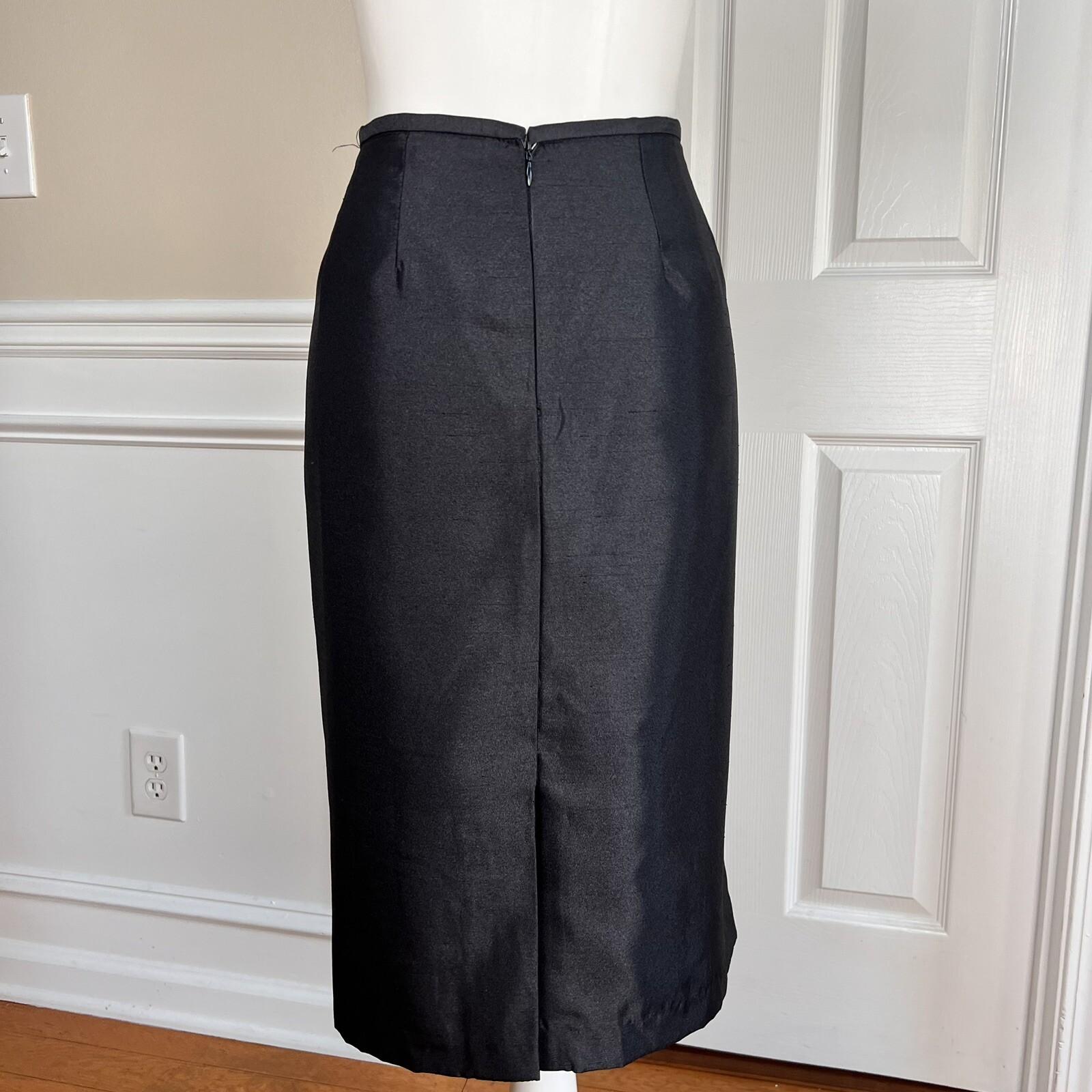 DANILLO Skirt Suit Size 14 Polyester Black Lined Single Breasted Tiered 2PC