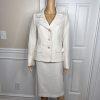New LE SUIT Women 2PC Champagne Polyester Metallic Cocktail Skirt Suit Size 10