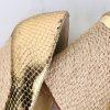 MICHAEL KORS Gold Leather Espadrille Wedge Slip On Peep Toes Pumps Shoes Size 9M