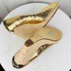 MICHAEL KORS Gold Leather Espadrille Wedge Slip On Peep Toes Pumps Shoes Size 9M