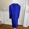 10-7688.jpg JOHN MEYER 2PC Polyester Skirt Suit Size 24W Indigo Lined Notch Collar Ruffle