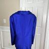 10-7689.jpg JOHN MEYER 2PC Polyester Skirt Suit Size 24W Indigo Lined Notch Collar Ruffle
