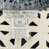 ALBERTO MAKALI Open Front Cardigan Size M Ivory Gray Overlay Cascading drape