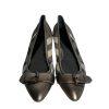 Burberry Check Pattern Metallic Toe Flat Shoes Size 40 Cap Buckle Accent