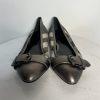 Burberry Check Pattern Metallic Toe Flat Shoes Size 40 Cap Buckle Accent