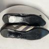 Burberry Check Pattern Metallic Toe Flat Shoes Size 40 Cap Buckle Accent