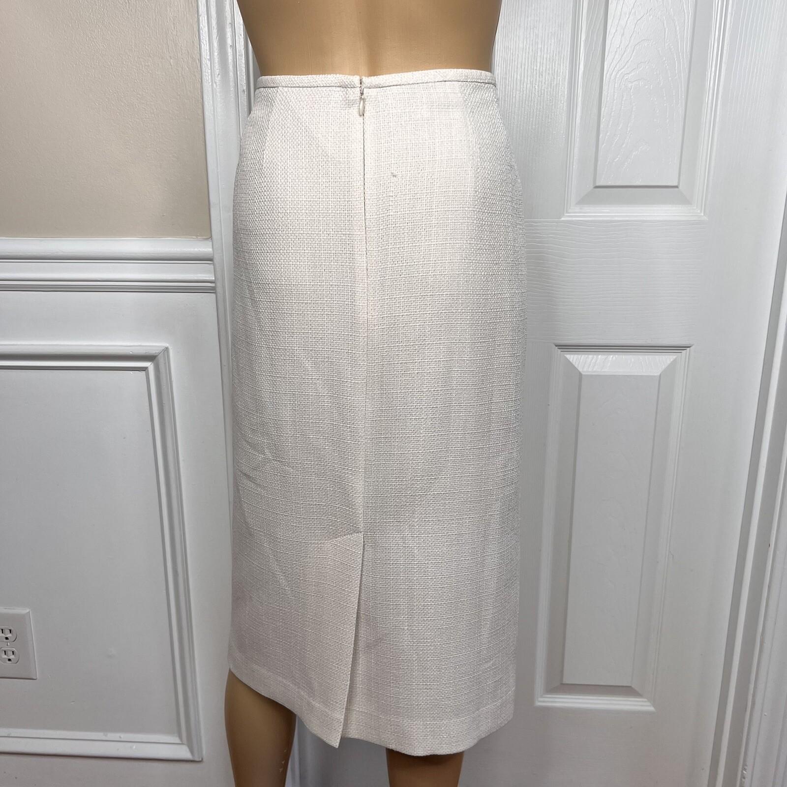 New LE SUIT Women 2PC Champagne Polyester Metallic Cocktail Skirt Suit Size 10